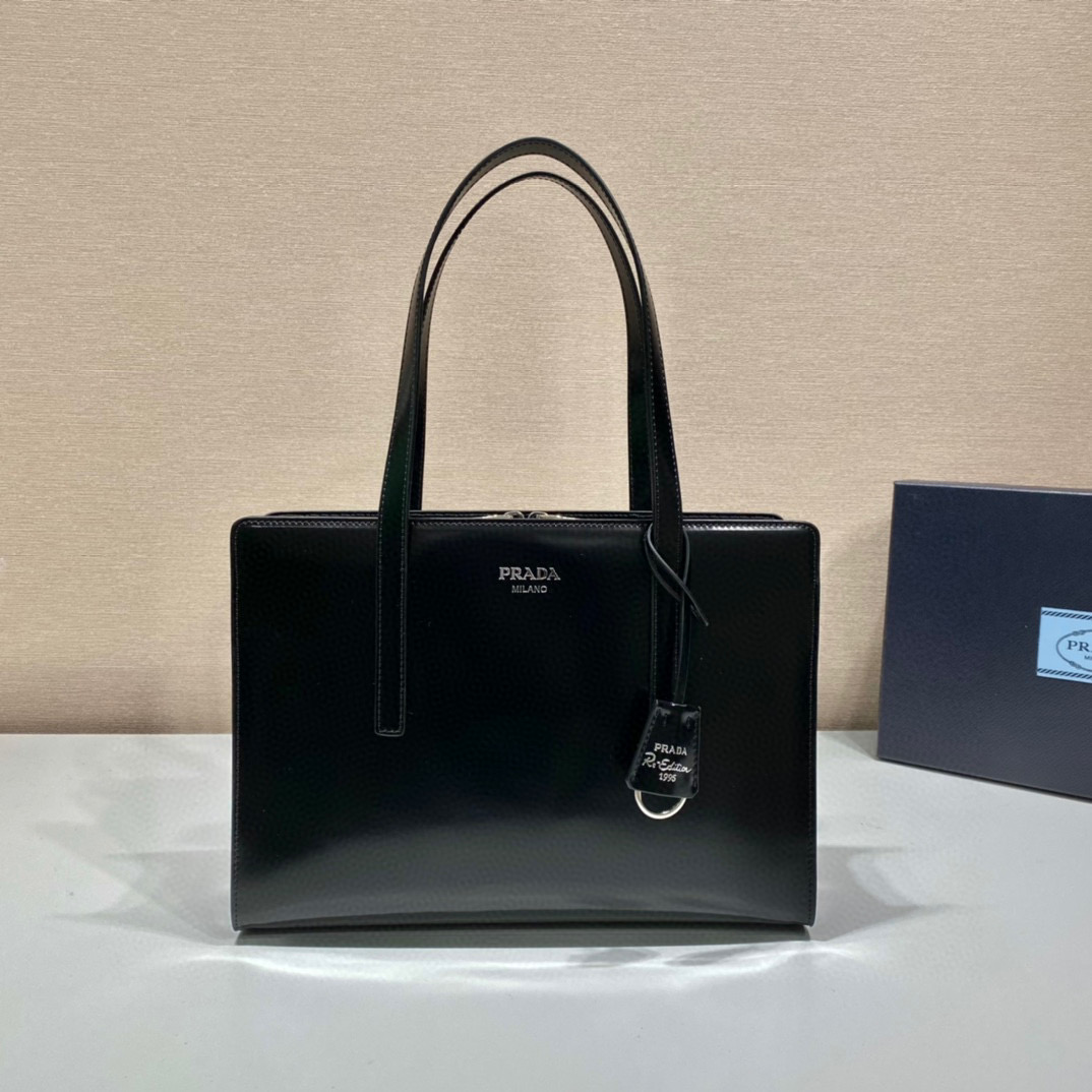 Pra*a re-edition 1995 brushed-leather medium handbag