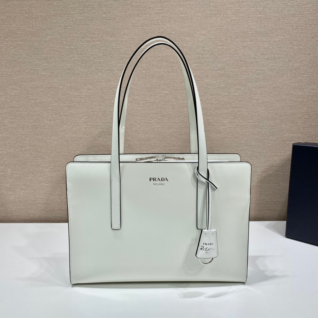 Pra*a re-edition 1995 brushed-leather medium handbag
