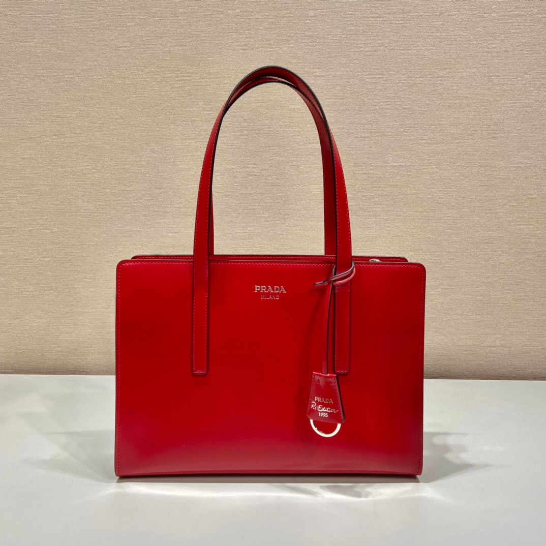 Pra*a re-edition 1995 brushed-leather medium handbag