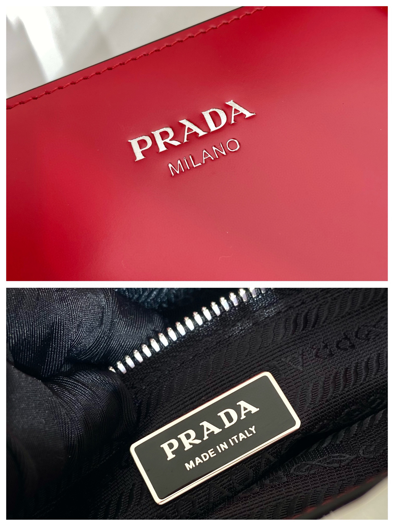 Pra*a re-edition 1995 brushed-leather medium handbag