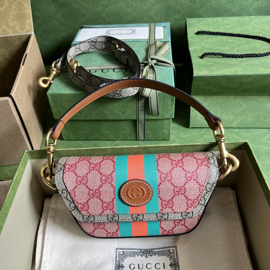 G*u*i gg top handle mini bag with web