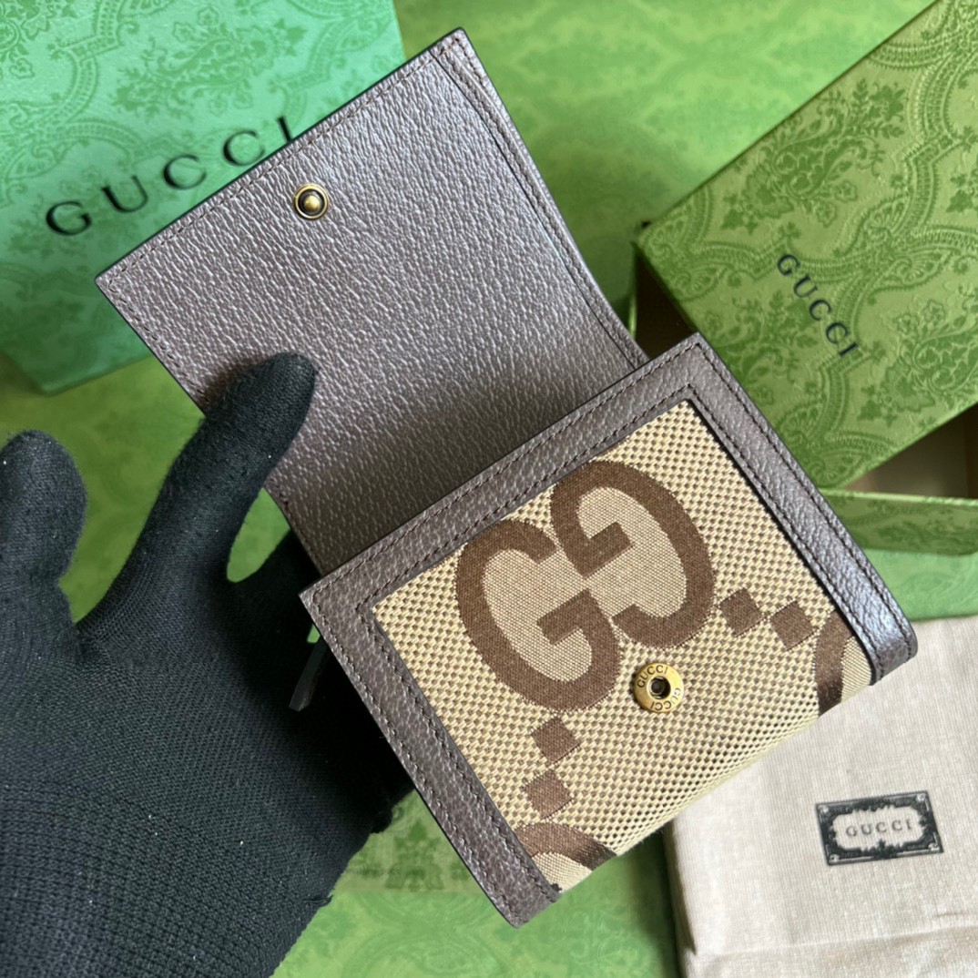 G*u*i diana  canvas  leather compact wallet