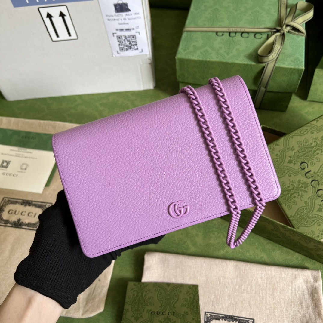 G*u*i gg marmont leather mini chain bag