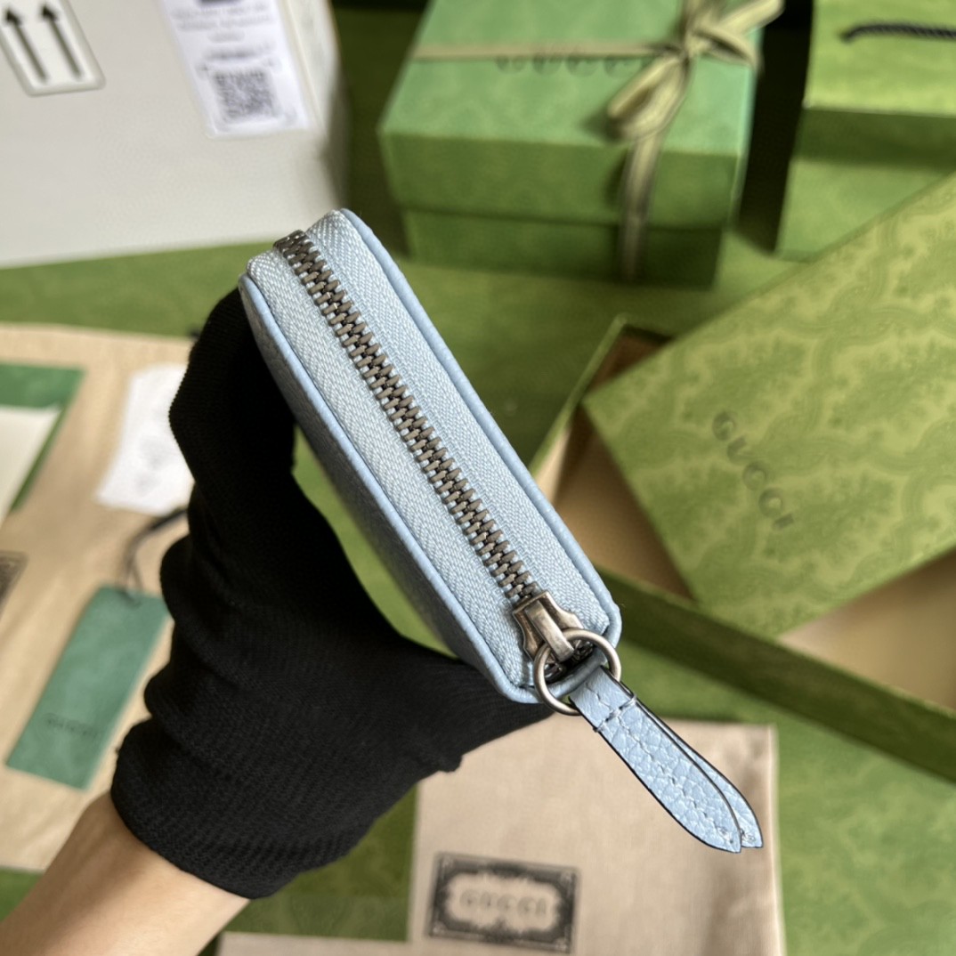 G*u*i leather zip around wallet