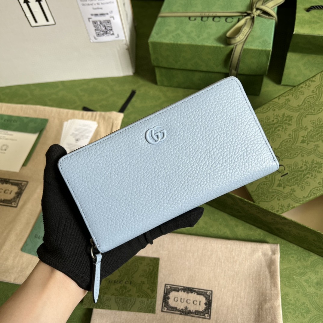 G*u*i leather zip around wallet