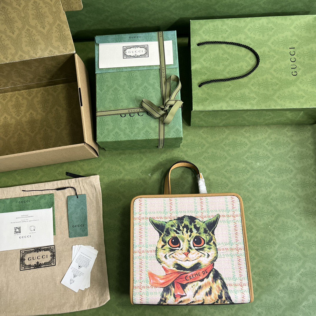 G*u*i children’s top-handle bag with cat print
