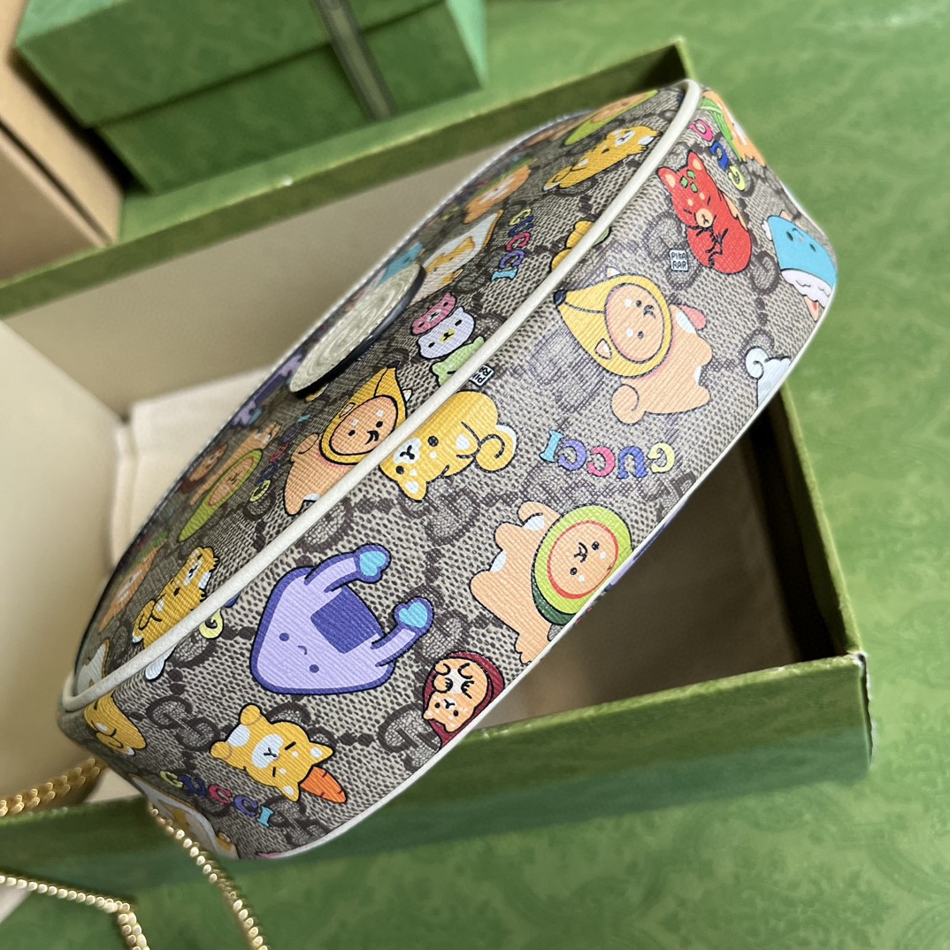 G*u*i half-moon-shaped mini bag with interlocking g
