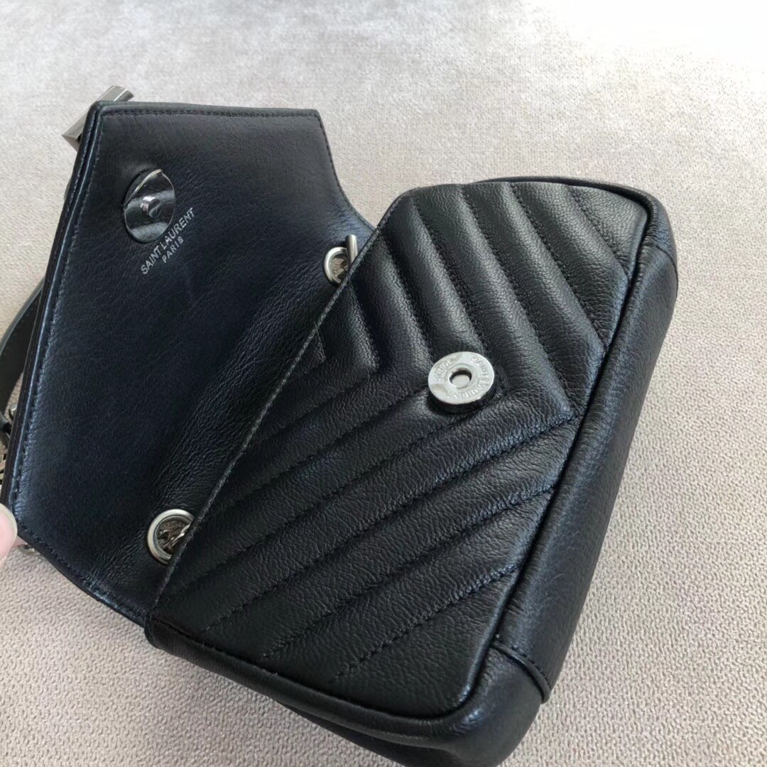 YSL Chevron Monogram Classic Baby Chain Bag