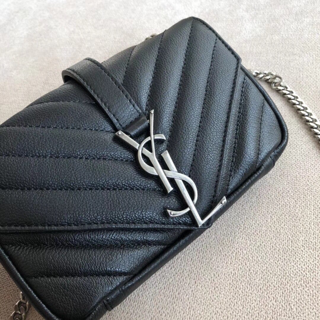 YSL Chevron Monogram Classic Baby Chain Bag