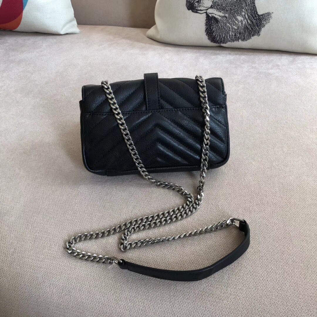 YSL Chevron Monogram Classic Baby Chain Bag