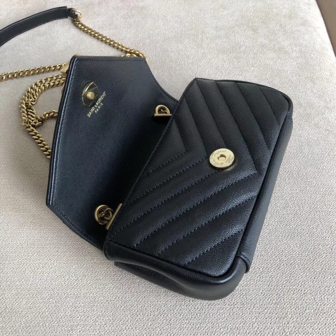 YSL Chevron Monogram Classic Baby Chain Bag