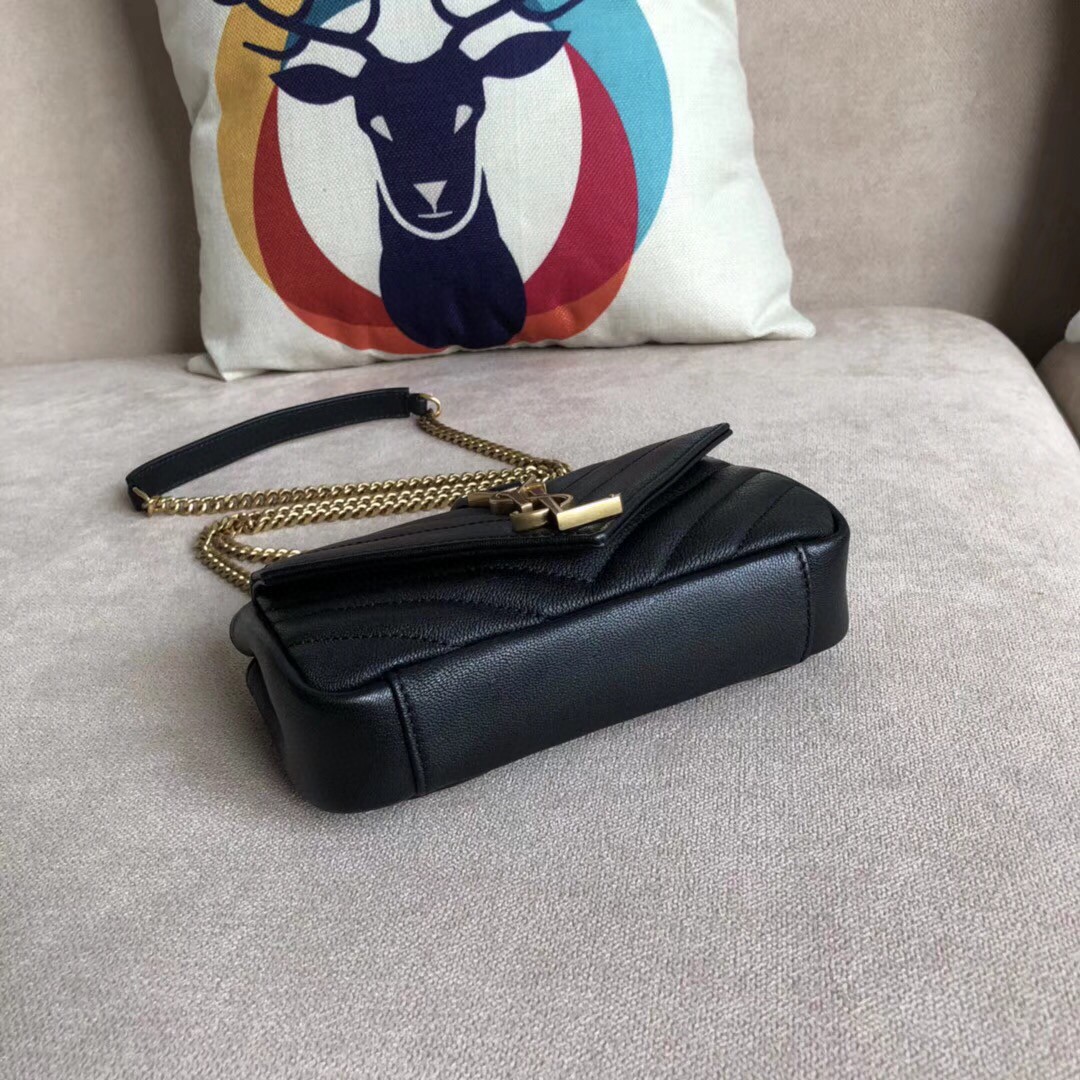 YSL Chevron Monogram Classic Baby Chain Bag