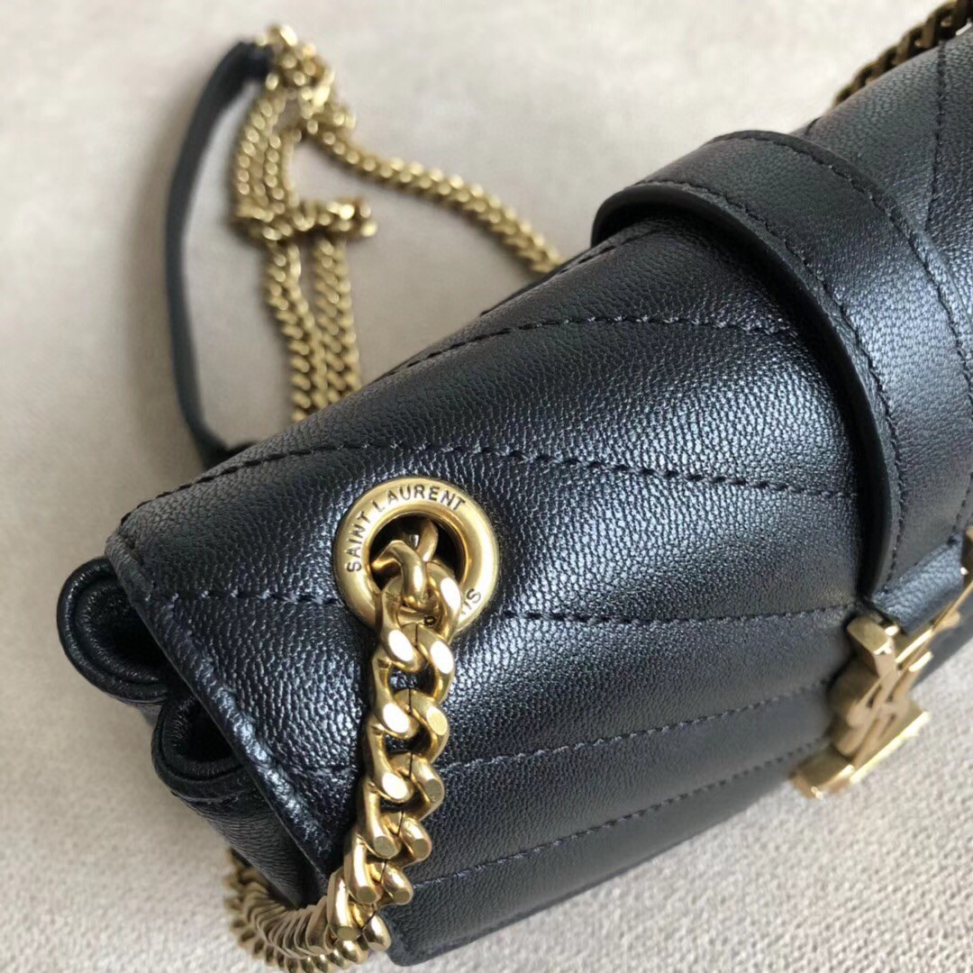 YSL Chevron Monogram Classic Baby Chain Bag