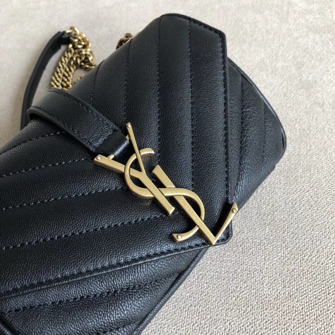 YSL Chevron Monogram Classic Baby Chain Bag