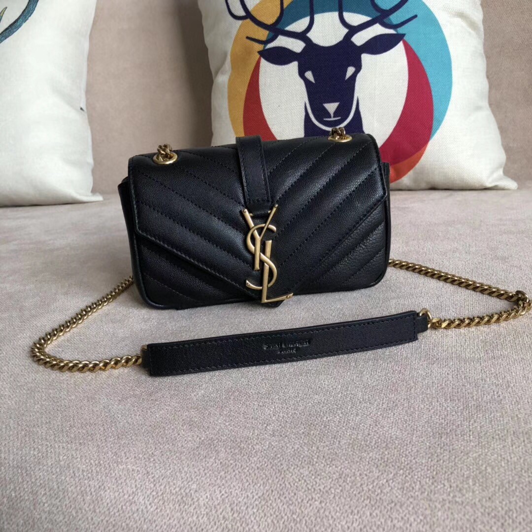YSL Chevron Monogram Classic Baby Chain Bag