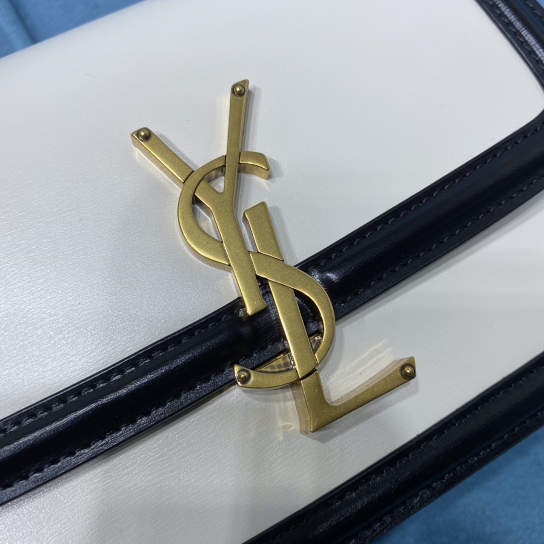 YSL SOLFERINO SMALL SATCHEL IN CANVAS AND BOX SAINT LAURENT LEATHER