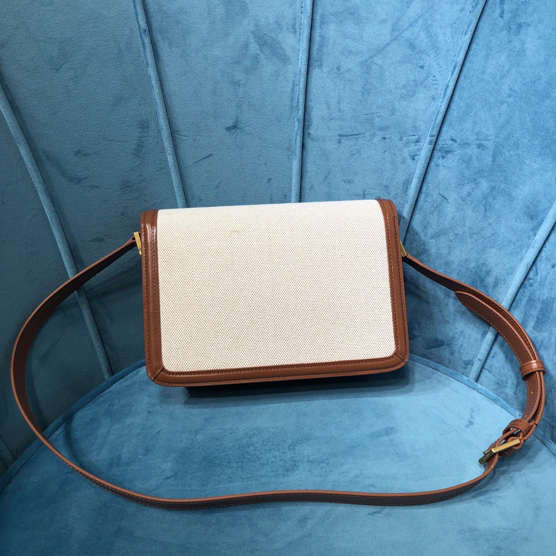 YSL SOLFERINO MEDIUM SATCHEL IN CANVAS AND BOX SAINT LAURENT LEATHER