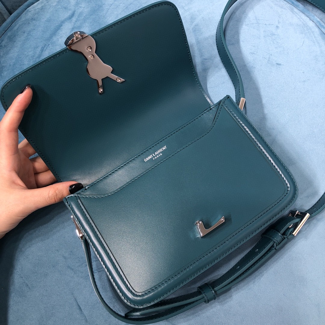 YSL SOLFERINO SMALL SATCHEL IN BOX SAINT LAURENT LEATHER