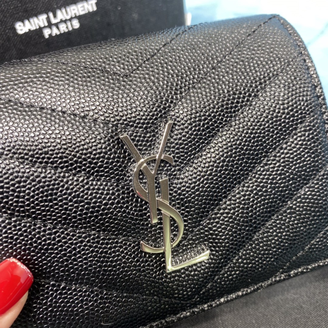 YSL CASSANDRE MATELASSÉ FLAP CARD CASE