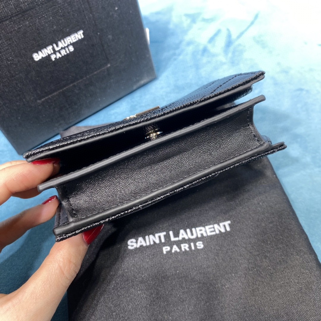 YSL CASSANDRE MATELASSÉ FLAP CARD CASE