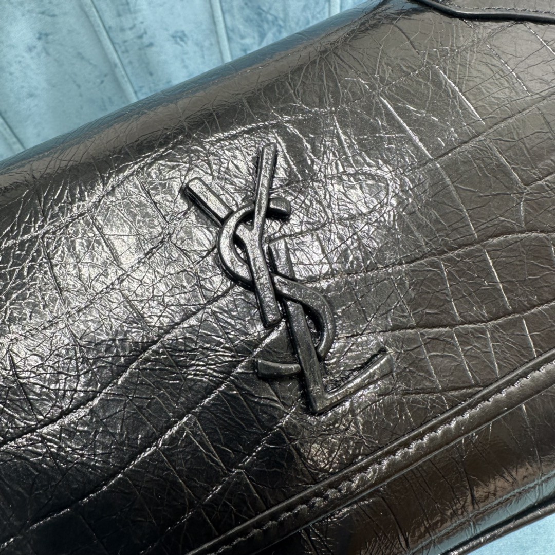 YSL NIKI BABY CHAIN BAG IN CROCODILE-EMBOSSED LEATHER