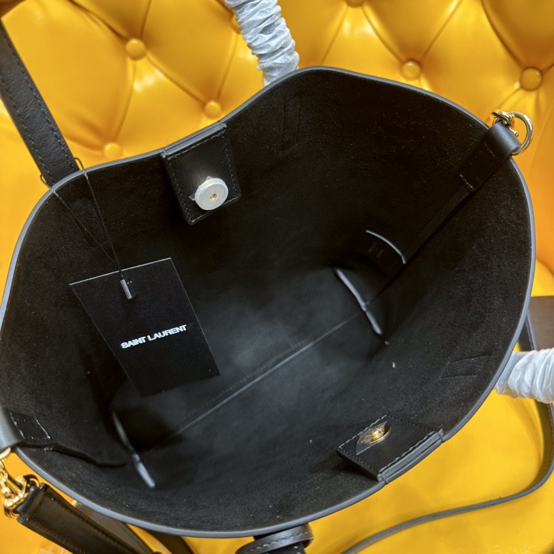 YSL Leather Shopping Tote Bag