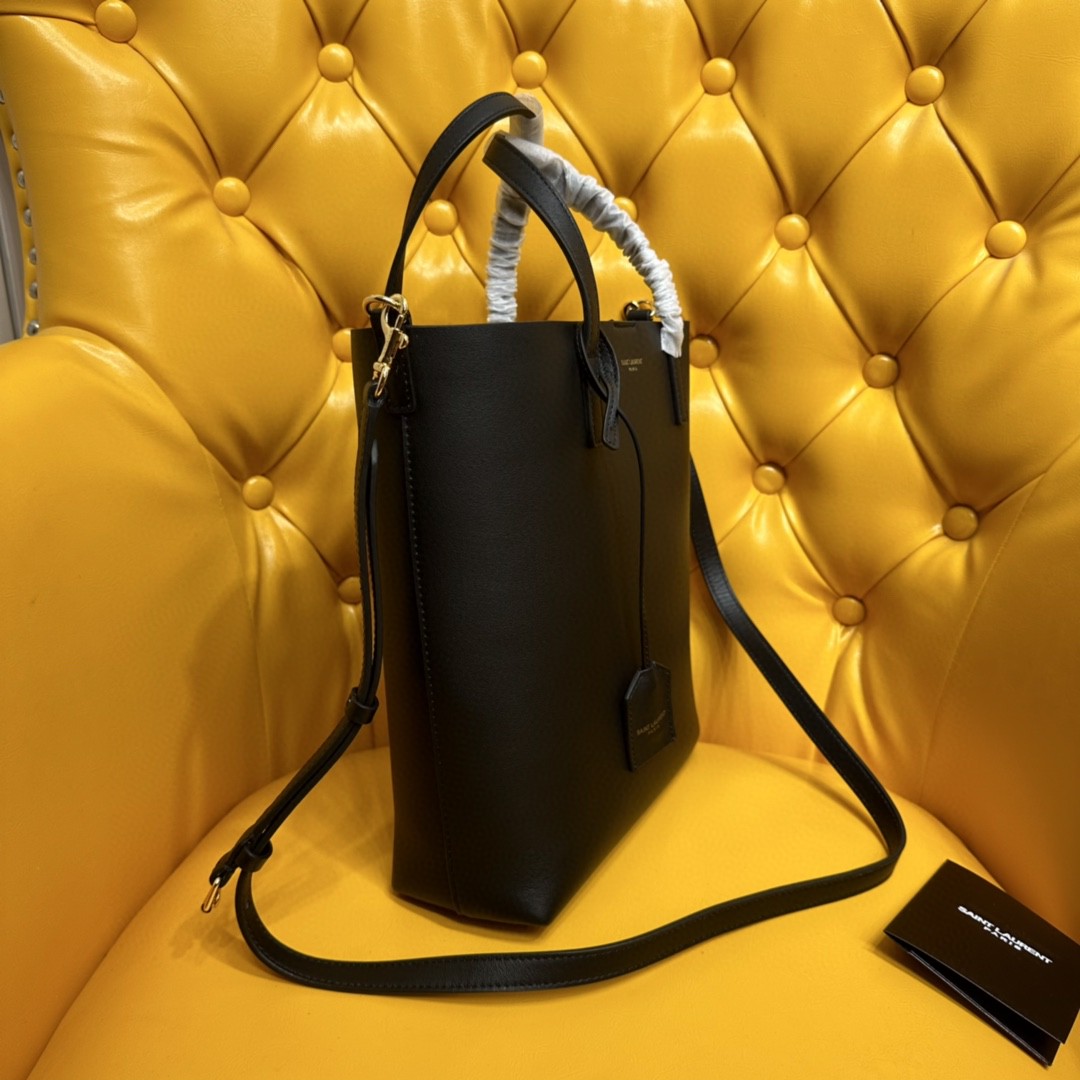 YSL Leather Shopping Tote Bag