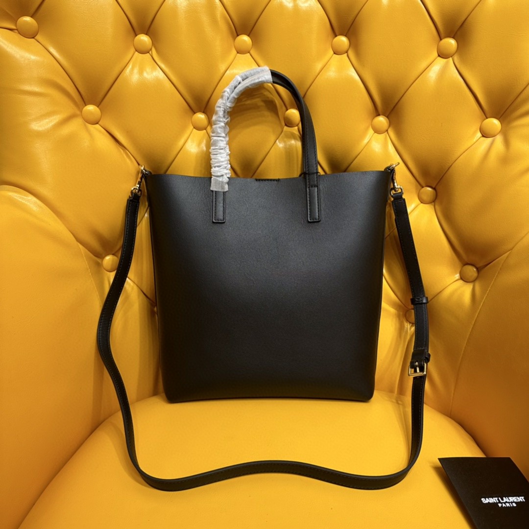 YSL Leather Shopping Tote Bag