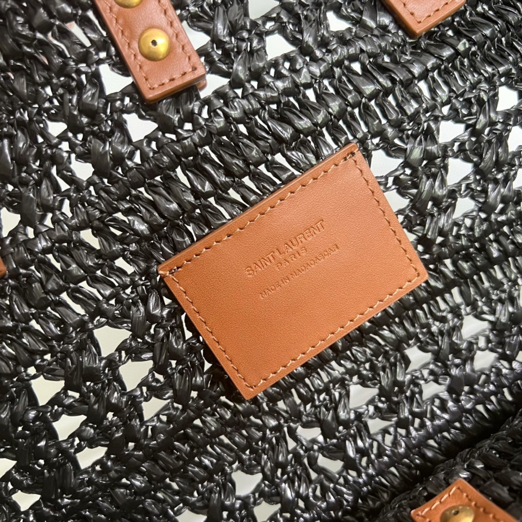 YSL PANIER MEDIUM BAG IN CROCHET RAFFIA