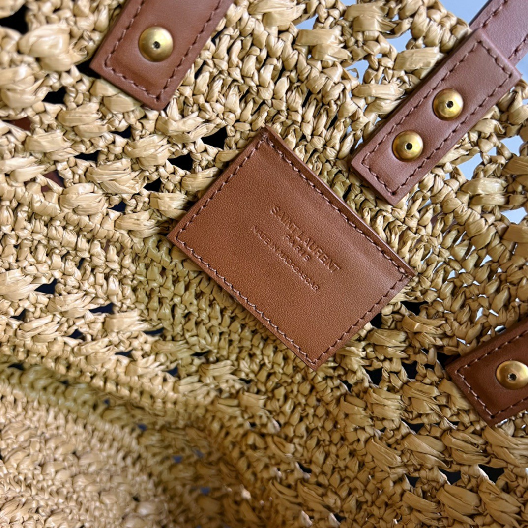 YSL PANIER SMALL BAG IN CROCHET RAFFIA