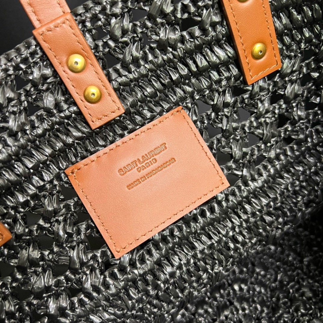 YSL PANIER SMALL BAG IN CROCHET RAFFIA