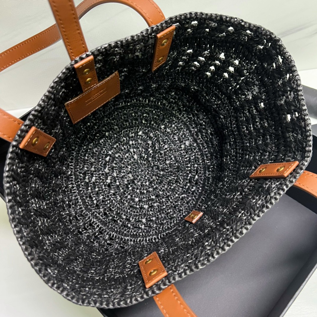 YSL PANIER SMALL BAG IN CROCHET RAFFIA