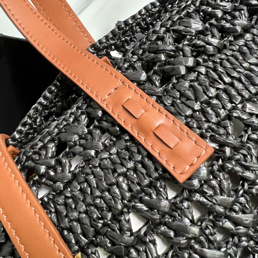 YSL PANIER SMALL BAG IN CROCHET RAFFIA
