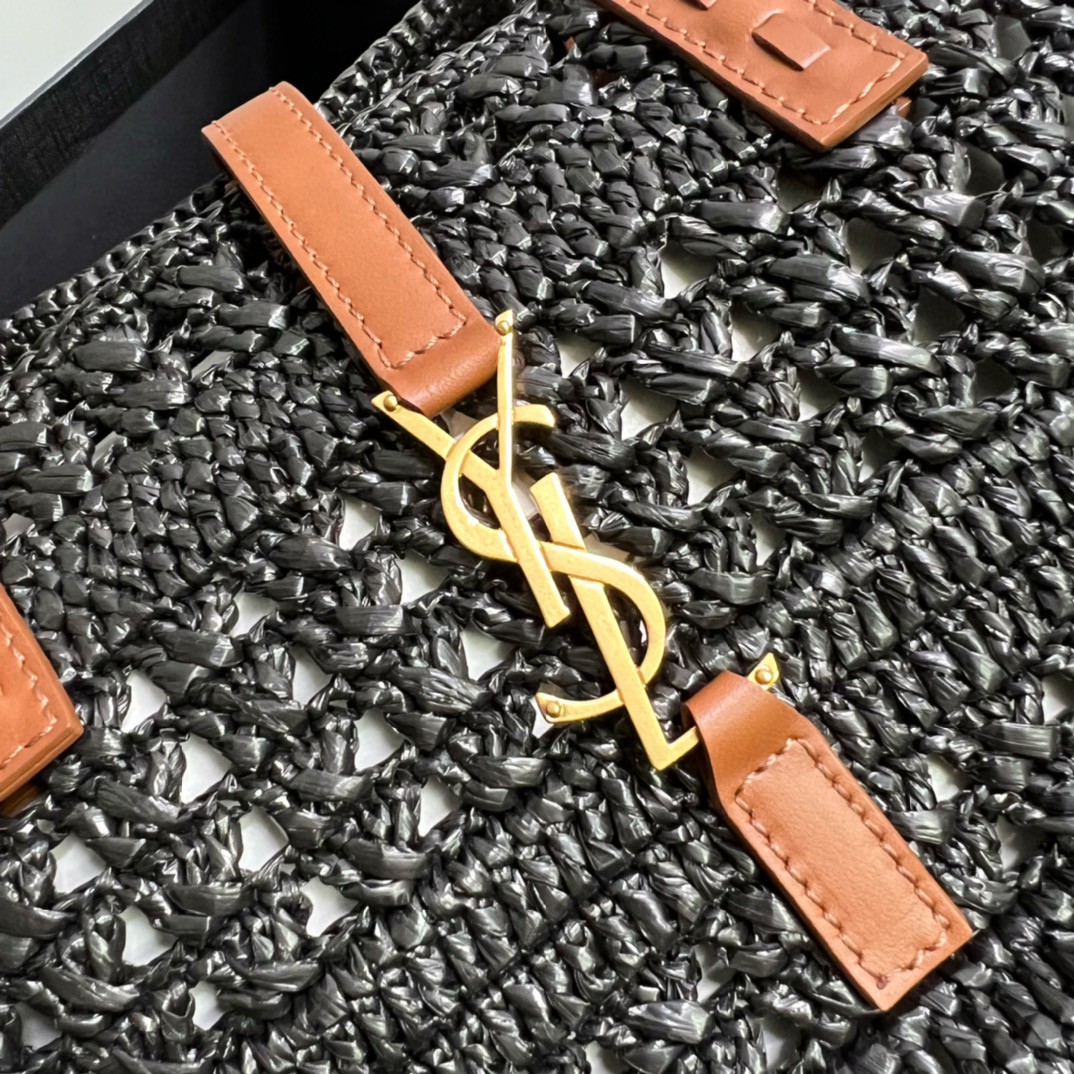 YSL PANIER SMALL BAG IN CROCHET RAFFIA