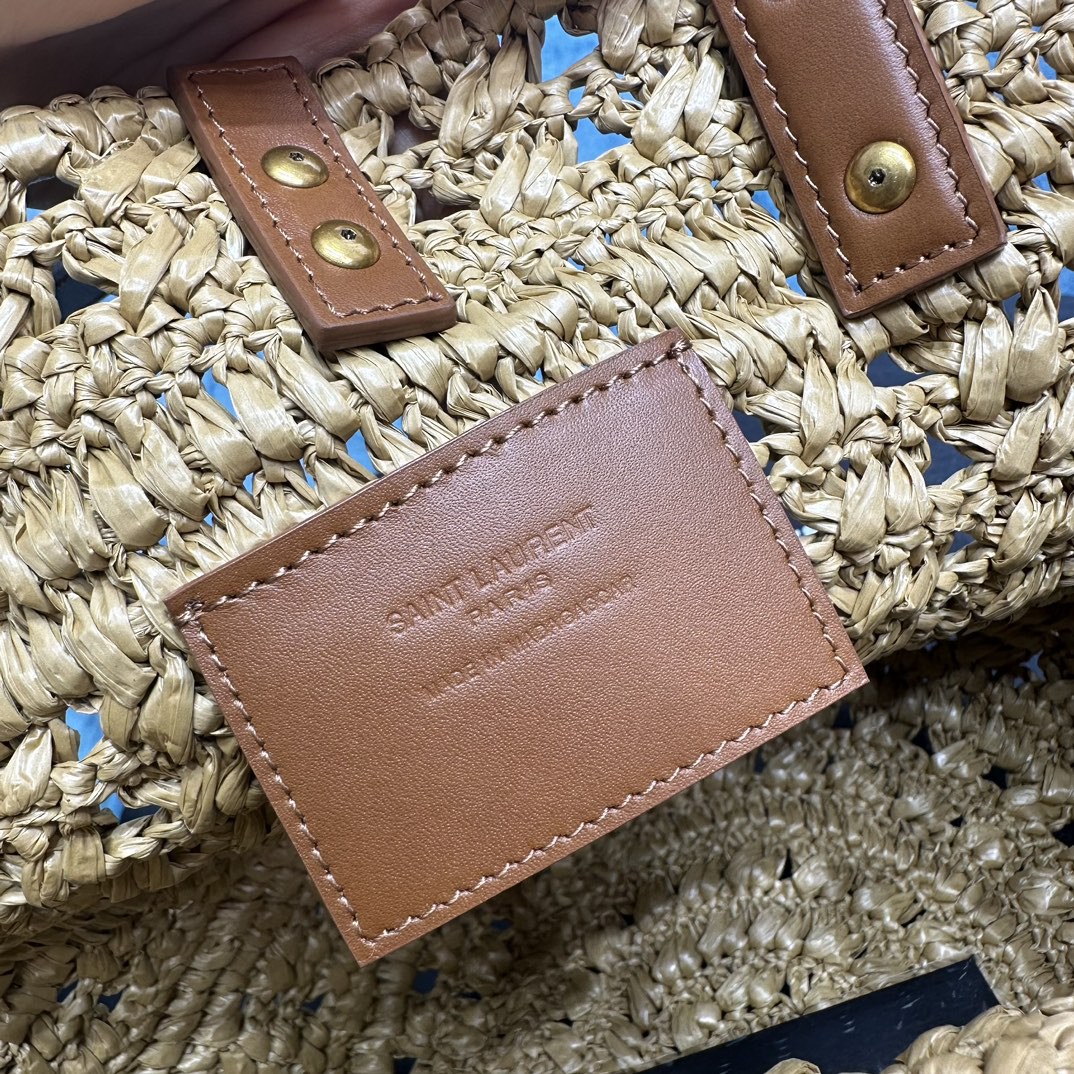 YSL PANIER SMALL BAG IN CROCHET RAFFIA