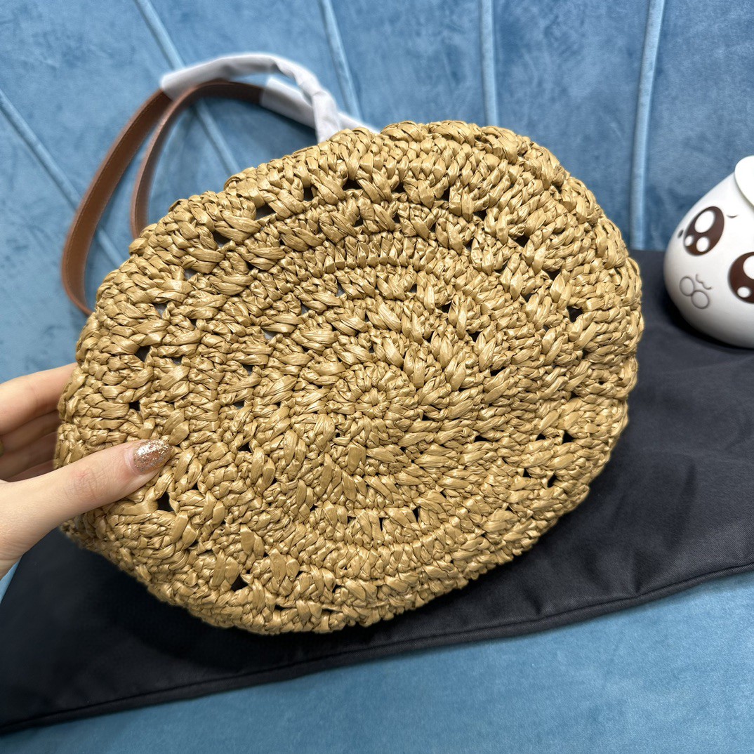 YSL PANIER SMALL BAG IN CROCHET RAFFIA