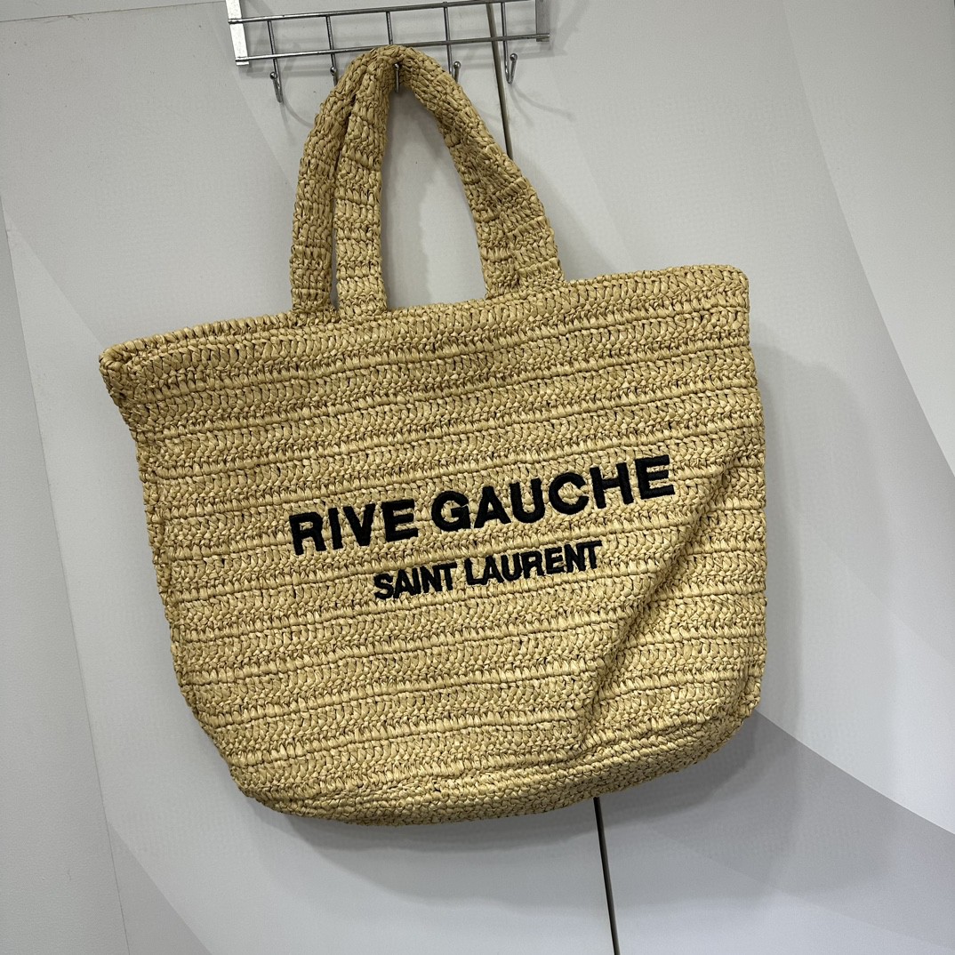 ysl rive gauche S*pple tote bag in raffia crochet