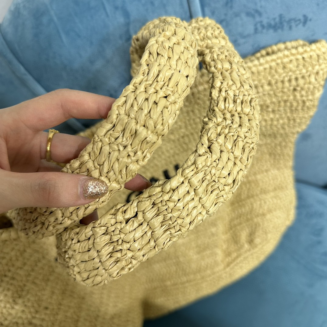 ysl rive gauche S*pple tote bag in raffia crochet