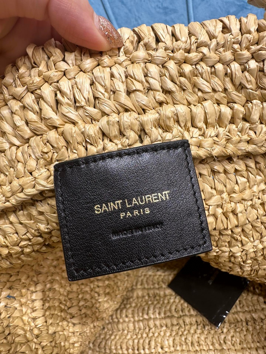 ysl rive gauche S*pple tote bag in raffia crochet
