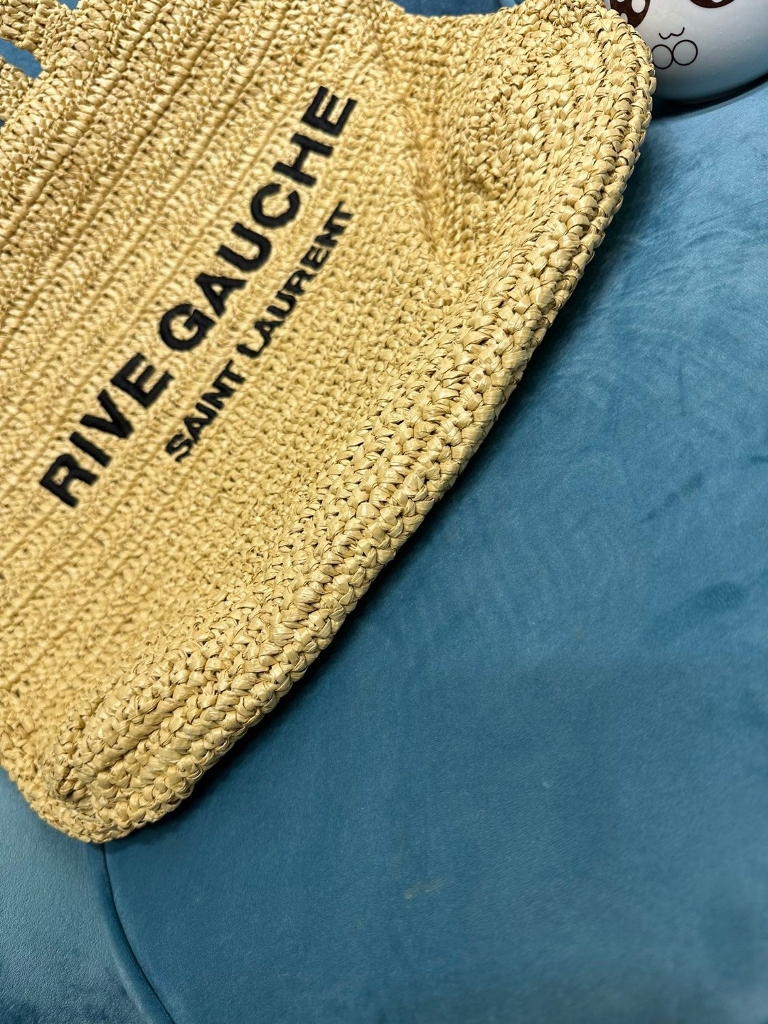 ysl rive gauche S*pple tote bag in raffia crochet