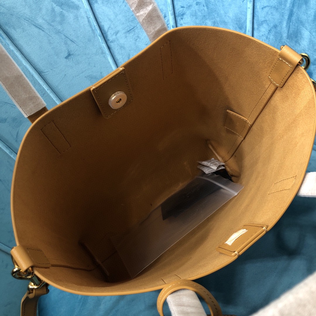 YSL Leather Shopping Tote Bag