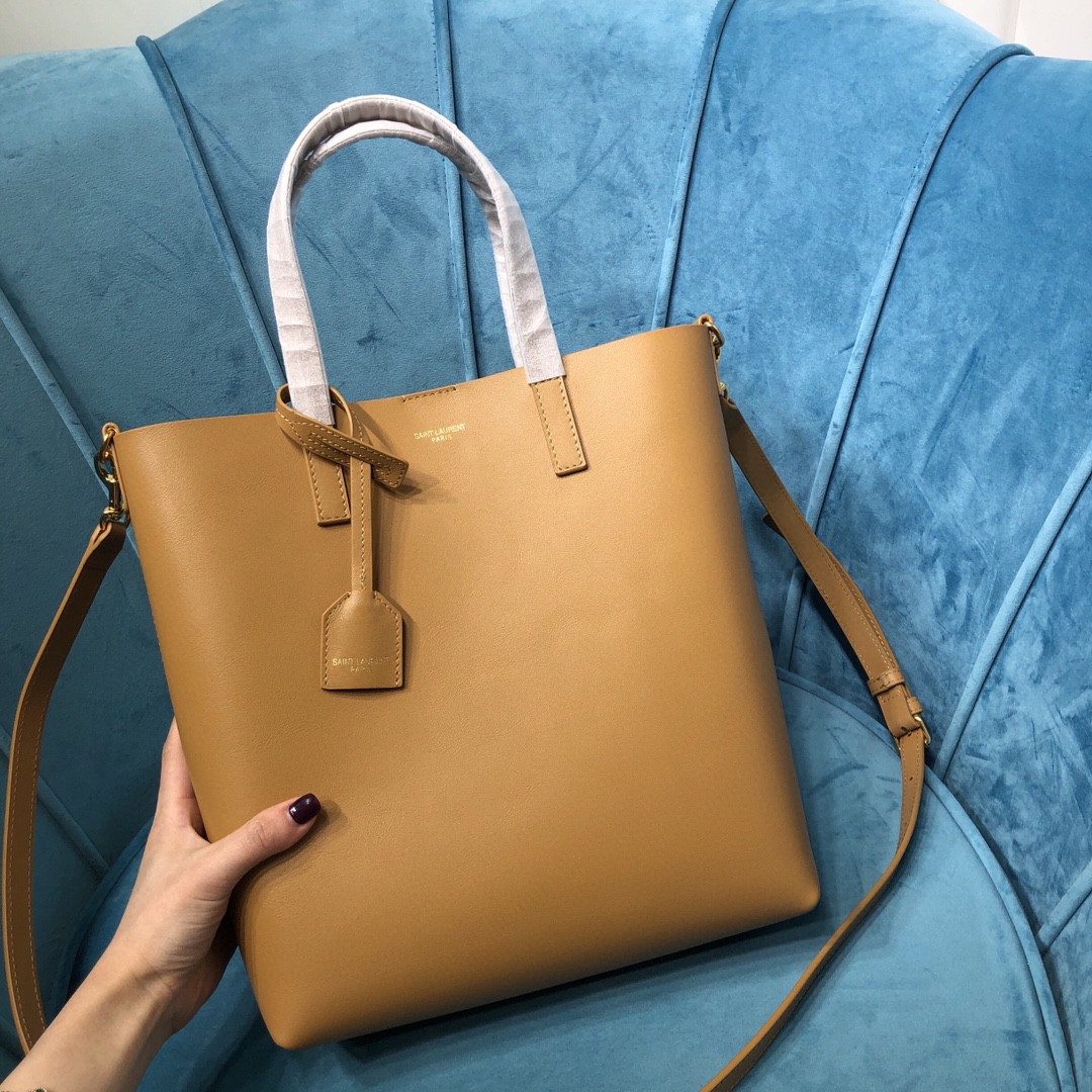 YSL Leather Shopping Tote Bag