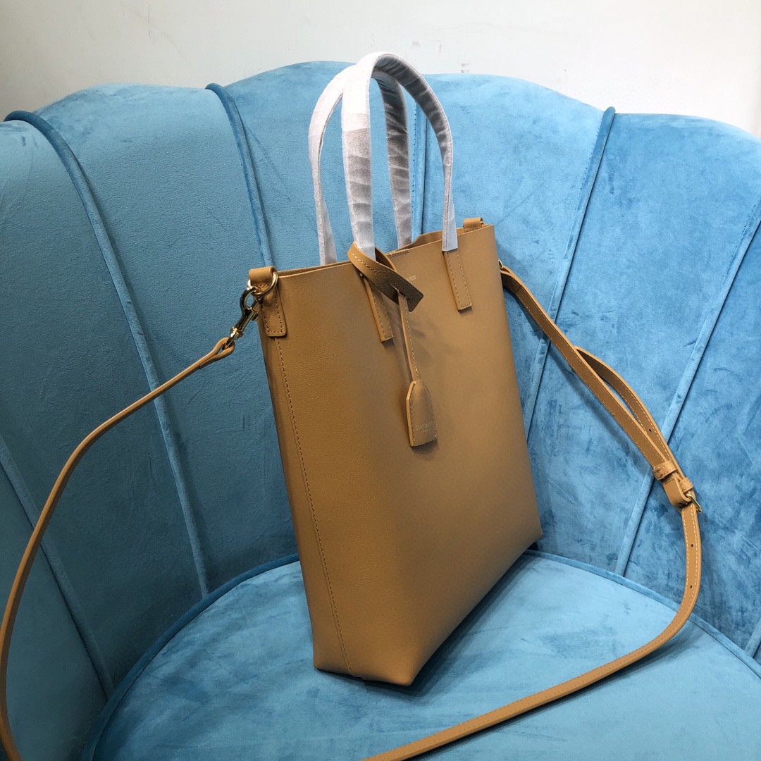 YSL Leather Shopping Tote Bag
