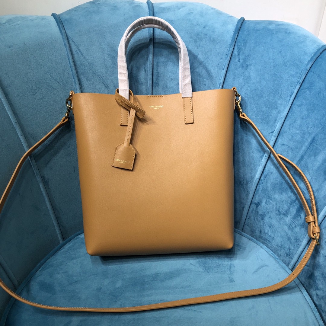 YSL Leather Shopping Tote Bag