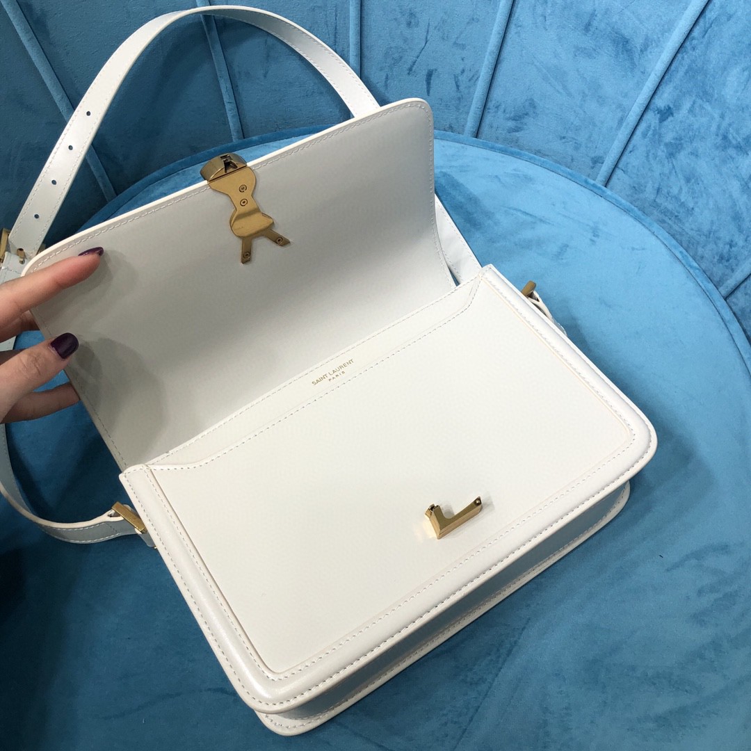 YSL SOLFERINO MEDIUM SATCHEL IN CANVAS AND BOX