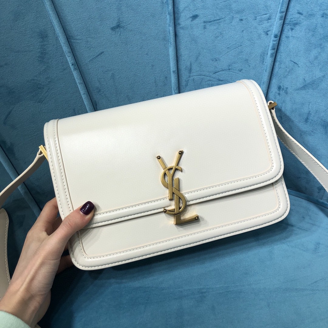 YSL SOLFERINO MEDIUM SATCHEL IN CANVAS AND BOX