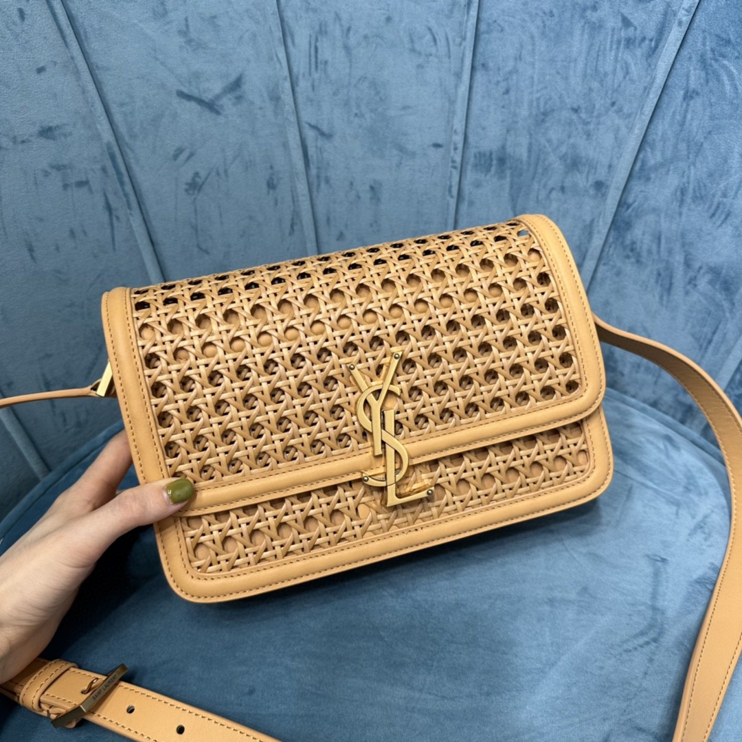 YSL SOLFERINO MEDIUM SATCHEL IN CANVAS AND BOX