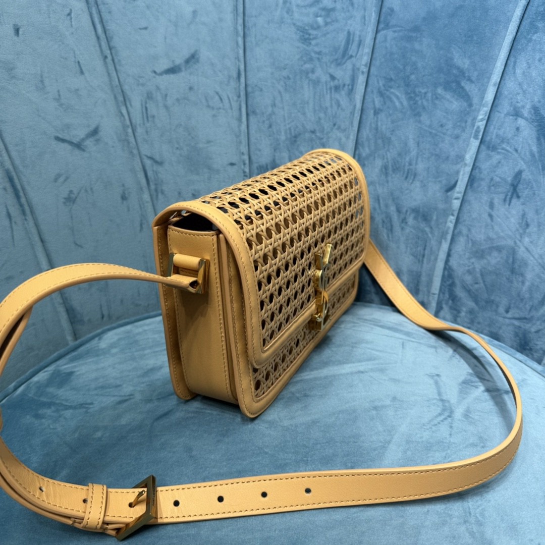 YSL SOLFERINO MEDIUM SATCHEL IN CANVAS AND BOX