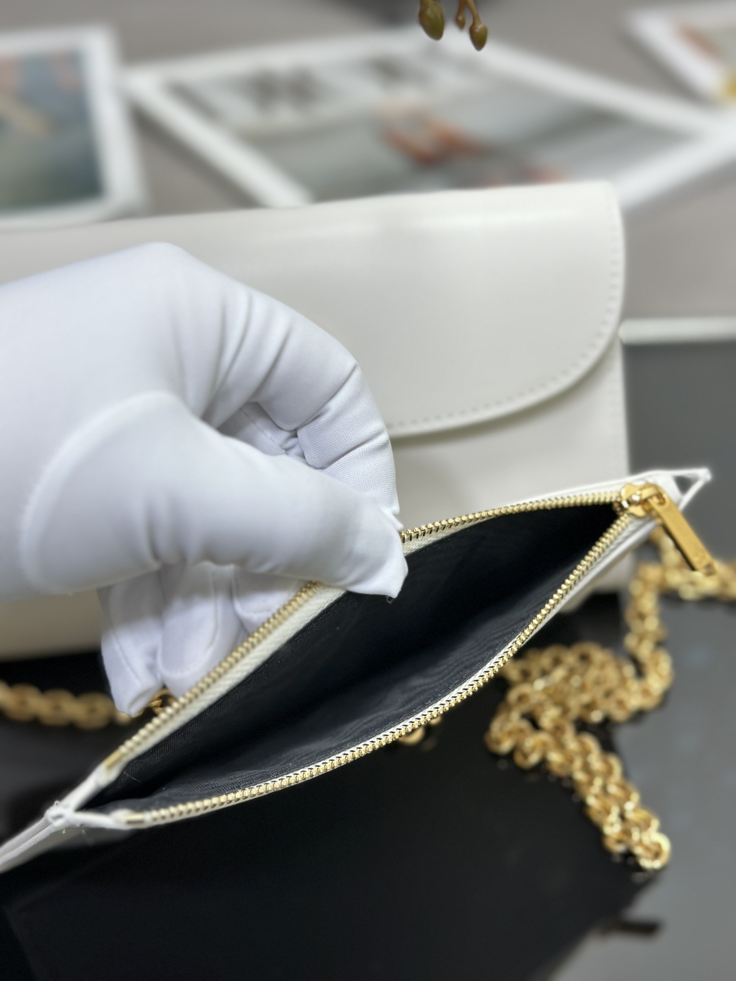 D*or bobby east-west pouch with chain
