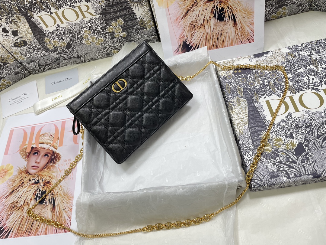 D*or caro zipped pouch with chain